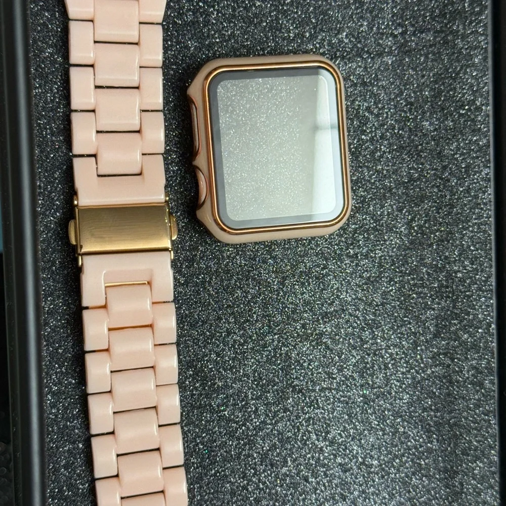 Protector and Band for Smartwatch Rose Gold with Pink Band